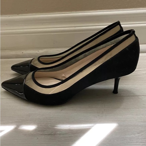 ZARA Black Pointed Toe Kitten Heels Size 36 / Size 6 - Picture 5 of 5